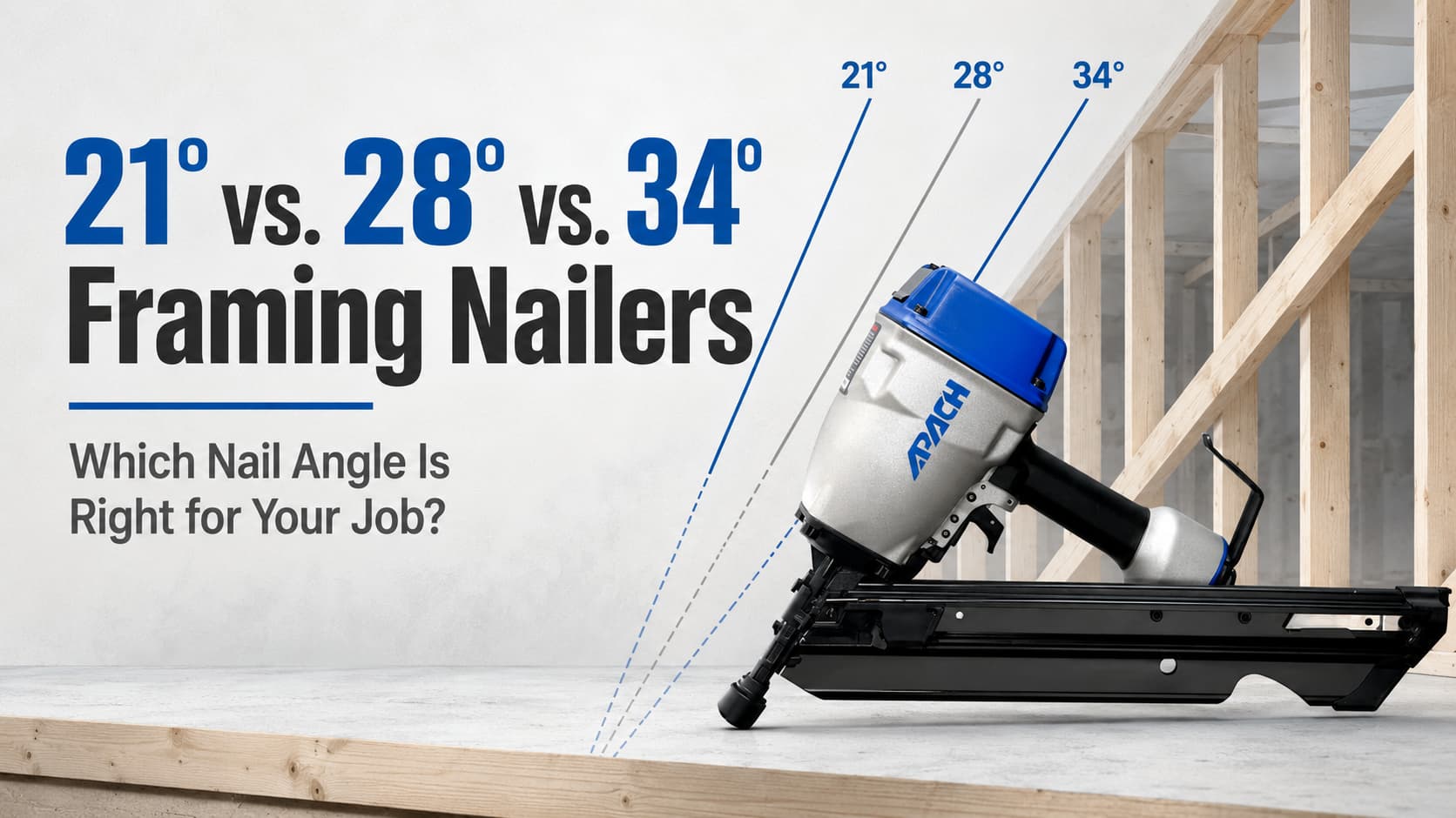 21° vs. 28° vs. 34° Framing Nailers: Which Nail Angle Is Right for Your Job?